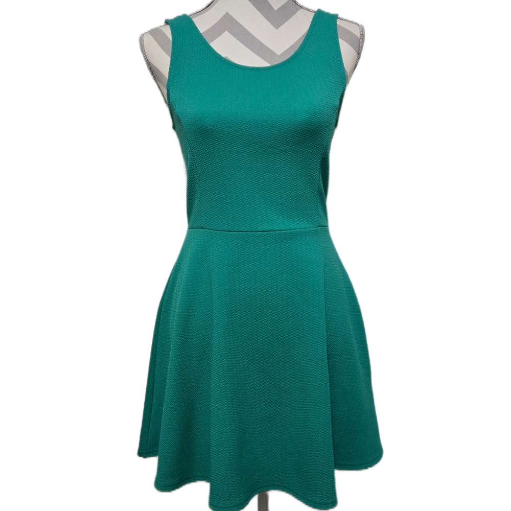 H&M Divided Green Sleeveless Skater Dress Fit & Flare Mini Size 8